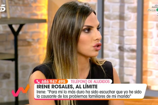 Irene Rosales ha terminado entre lágrimas al anunciar su retirada de la televisión./Telecinco