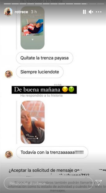 Rocío denuncia el acoso que recibe a través de su perfil de Instagram. /Instagram @rotrece