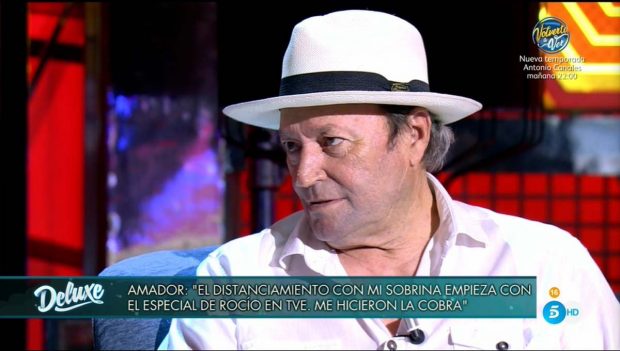 Amador Mohedano, hermano de Rocío Jurado en el plató de 'Viernes Deluxe'./Telecinco