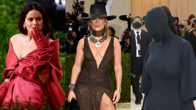 Rosalía, Jennifer Lopez y Kim Kardashian en la Gala Met 2021 / Gtres