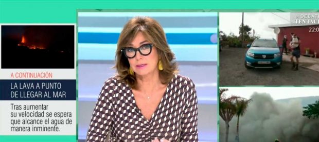 El Programa de Ana Rosa Quintana está haciendo una gran cobertura mediática en La Palma por el estallido del volcán Cumbre Vieja / Telecinco
