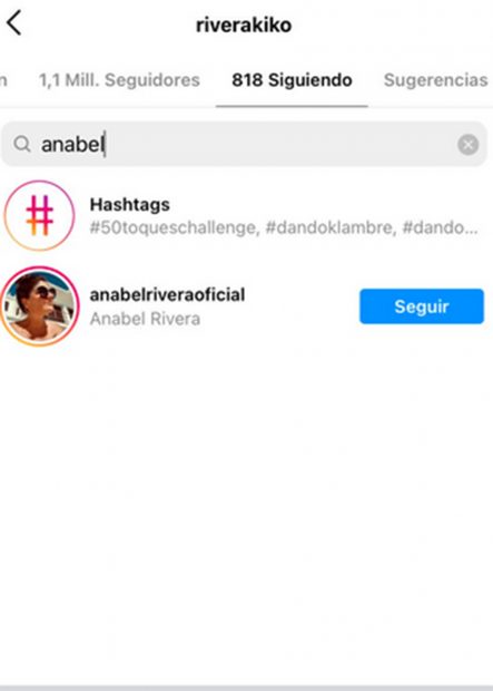 Pantallazo del perfil de Instagram de Kiko Rivera en el que se aprecia que no sigue a su prima Anabel Pantoja./Gtres