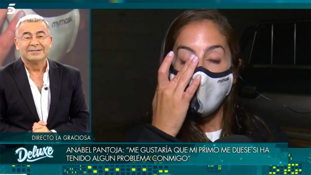 Anabel Pantoja rompe a llorar en directo./Telecinco