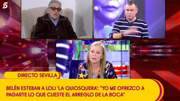 Loli, 'La quiosquera', muy disgustada porque Isabel Pantoja no le paga lo que le debe./Telecinco