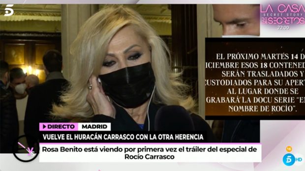 Rosa Benito, emocionada./Telecinco