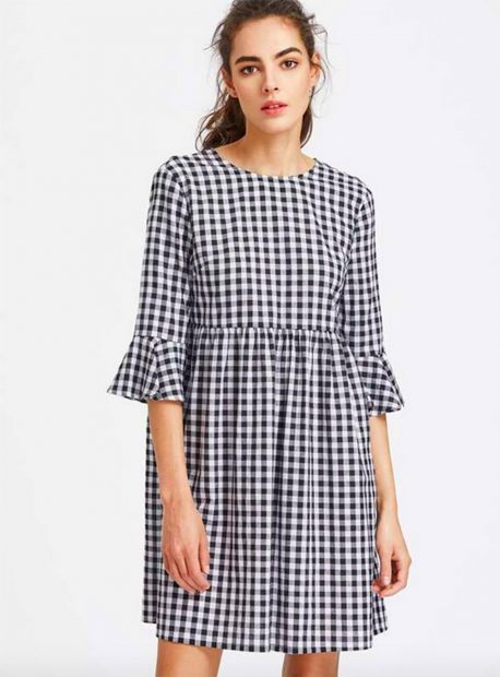 Vestido cuadro vichy./Shein