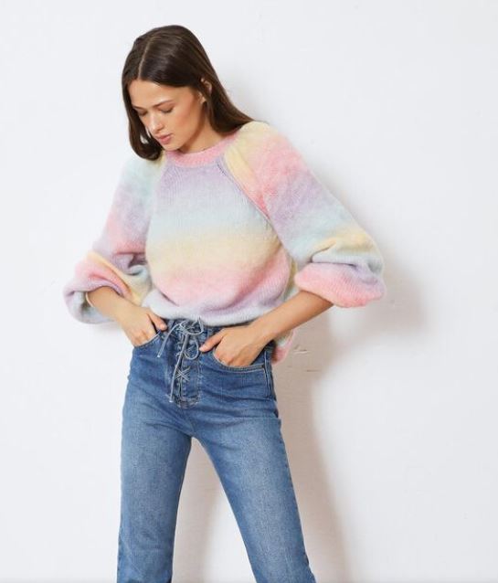 Springfields multicolored sweater to combine with black pants
