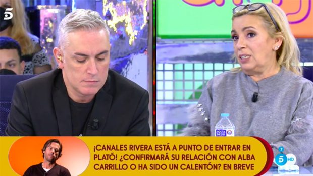 Kiko Hernández y Carmen Borrego en 'Sálvame'./Telecinco