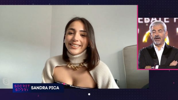 Sandra Pica en una videollamada / Telecinco