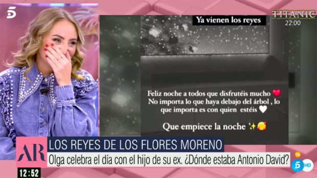 Rocío Flores habla sobre cómo ha pasado los Reyes Magos./Telecinco