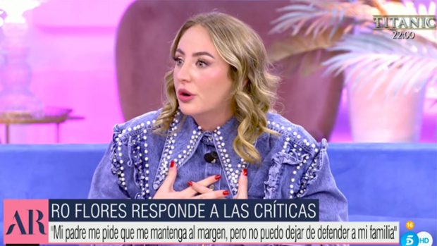 Rocío Flores en el plató./Telecinco