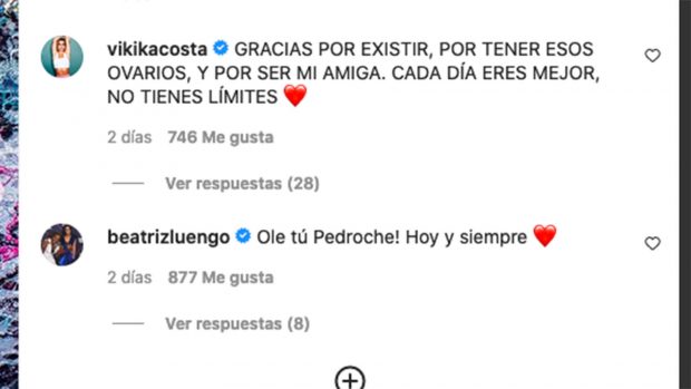 Comentarios de famosos en apoyo a Cristina Pedroche./Instagram @cristipedroche