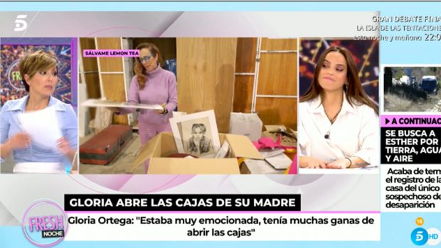 Gloria Camila en el plató de 'Ya son las 8'./Telecinco