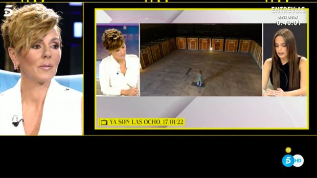 Rocío Carrasco ve en directo las declaraciones de Gloria Camila./Telecinco