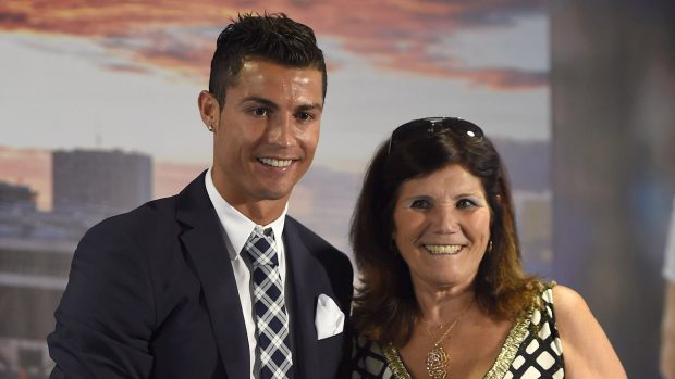 Cristiano Ronaldo and Dolores Aveiro posing