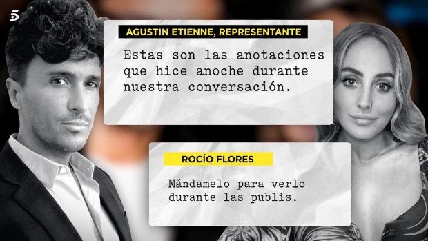 Conversación entre Rocío Flores y Agustín Etienne / Telecinco