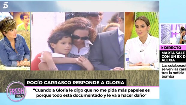 Gloria Camila en el plató./Telecinco