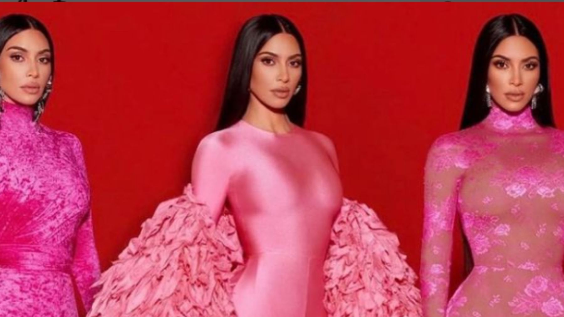 sentirás Kim Kardashian con vestido rosa de