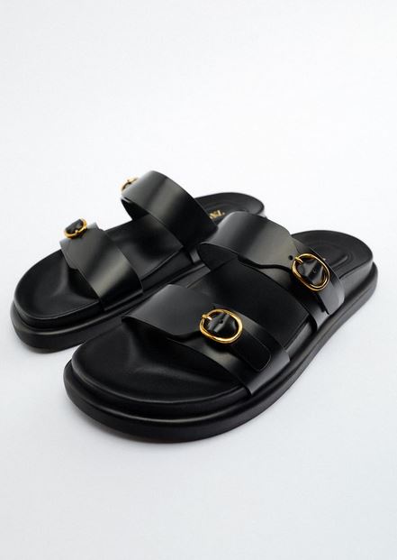 Sandalias hebillas negras hot sale