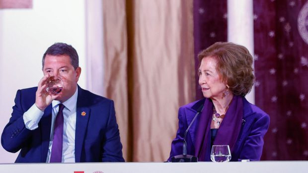 Doña Sofía muy sonriente en la entrega de premios de Toledo / Gtres