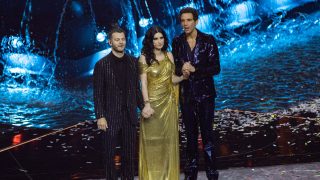 Mika, Laura Pausini y Alessandro Cattelan en ‘Eurovision’ / Gtres