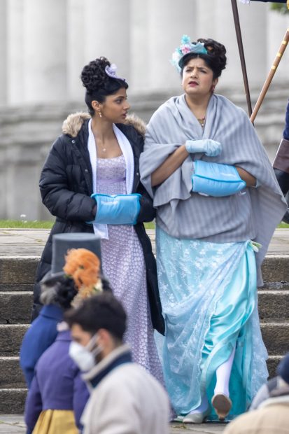 Actrices en el rodaje de 'Los Bridgerton' / Gtres