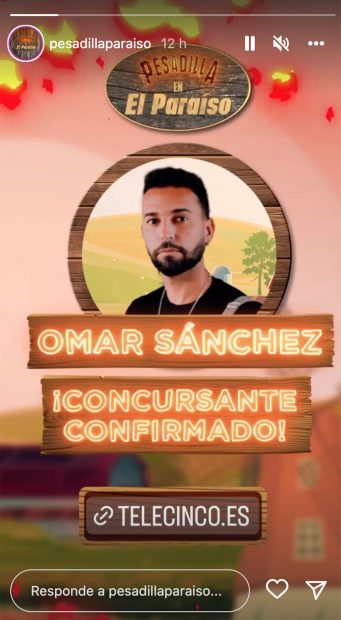 Omar Sánchez en 'Pesadilla en el paraíso' / Instagram