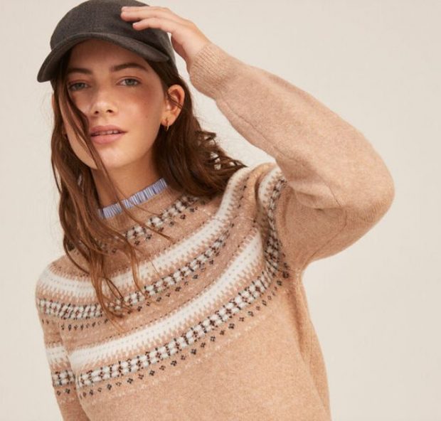 El jersey jacquard de Springfield con cuello romántico para llevar con ...