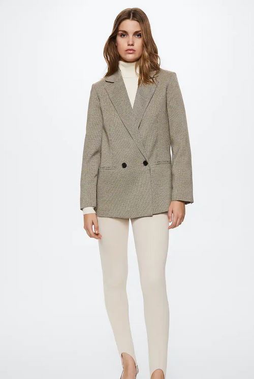Mango's houndstooth blazer will add color to your office look