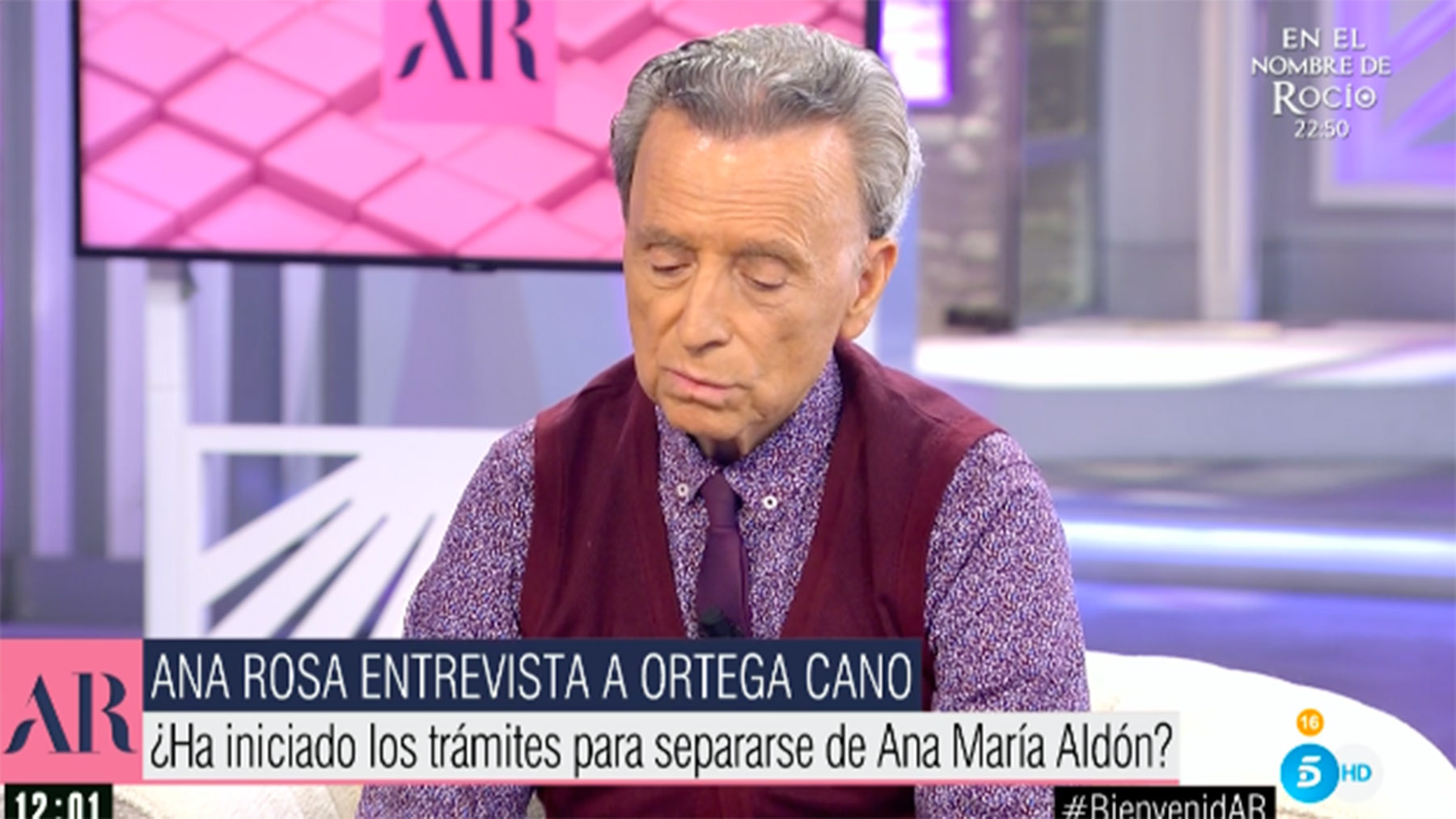 Ortega Cano, pensativo durante la entrevista / Telecinco