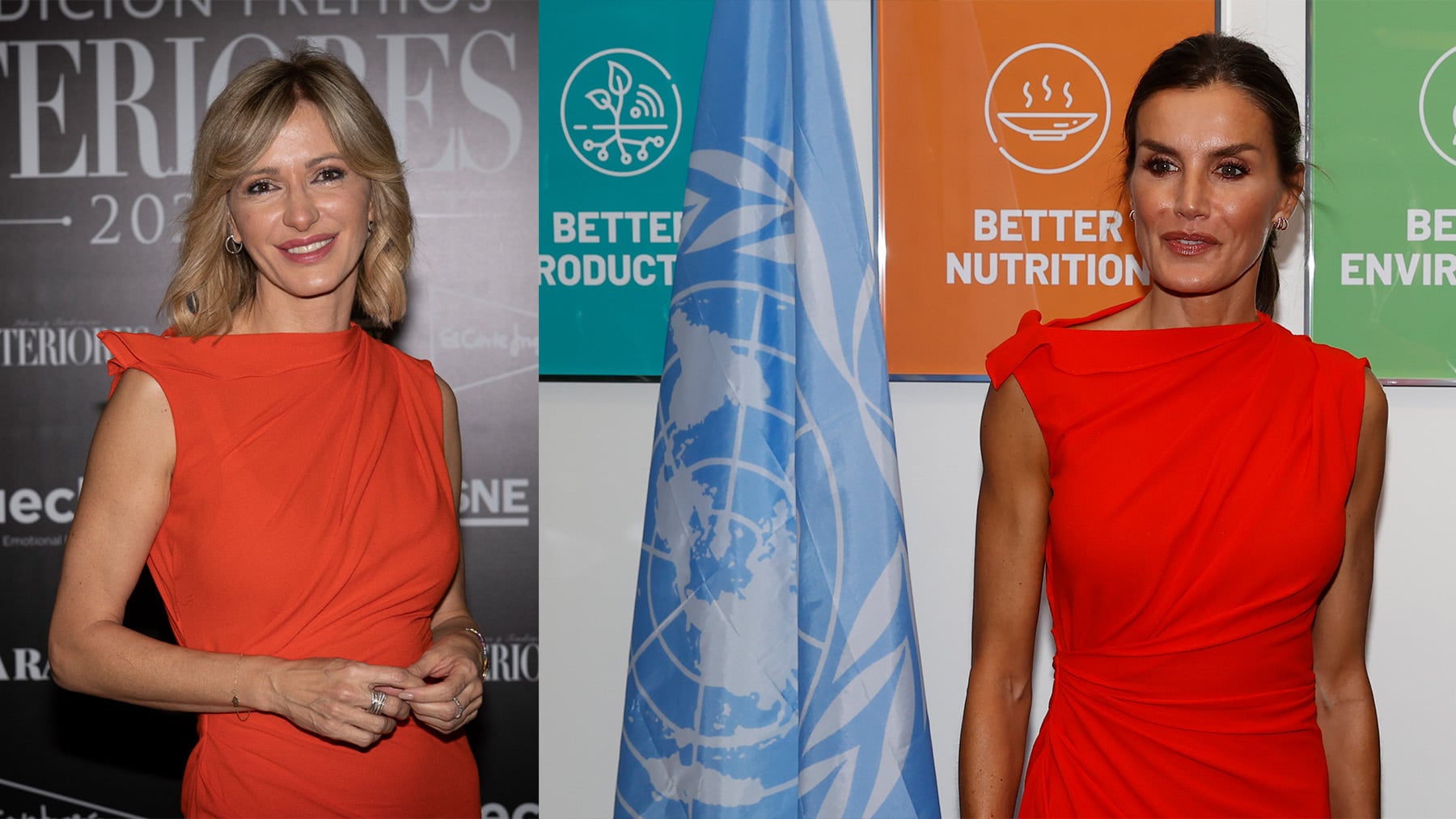 Susanna Griso copia a la Reina Letizia su look más vibrante de Zara