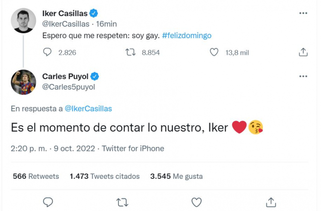 El polémico tuit de Iker Casillas / Twitter