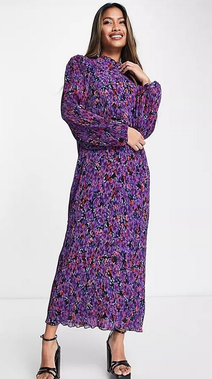 El vestido midi morado de Asos que te sirve para este invierno y para primavera