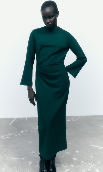 Zara is clear about that, bet on the green tube dress that you can wear this Christmas