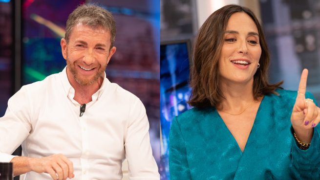 Pablo Motos y Tamara Falcó en 'El Hormiguero'. / Gtres