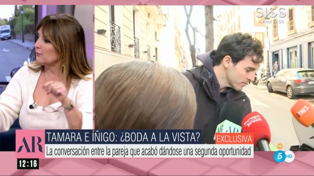 Íñigo Onieva pronunciando sus primeras palabras tras la reconciliación en 'El Programa de Ana Rosa'. / Telecinco
