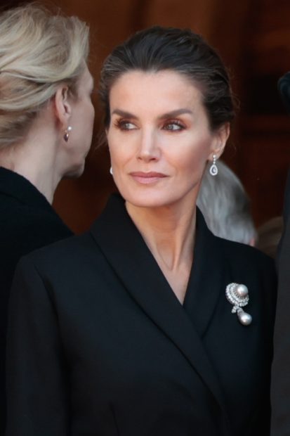 La Reina Letizia en el funeral de Constantino de Grecia. / Gtres