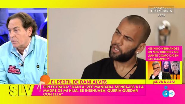 Pipi Estrada hablando de Dani Alves en el plató de 'Sálvame'. / Telecinco