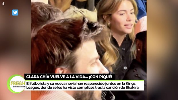 Gerard Piqué y Clara Chía en 'Ya es mediodía'. / Telecinco