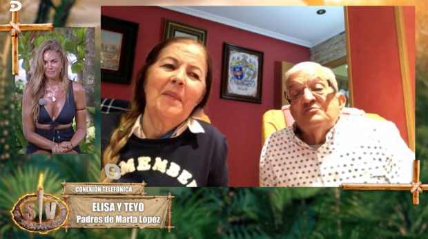 Marta López hablando en directo con sus padres / Telecinco