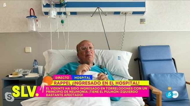 Rappel desde el hospital en una intervención para 'Sálvame'. / Telecinco