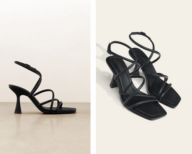 Sandales Compensées Stradivarius Taille 38 - Noir, En Daim (occasion)