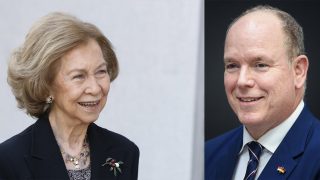 El príncipe Alberto de Mónaco y la Reina Sofía en un montaje. / Gtres