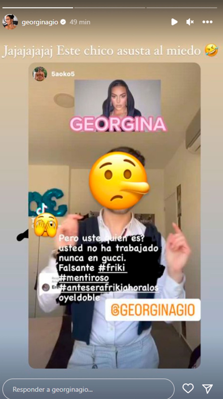 Georgina desmontó también a su compañero 'fantasma' / Instagram