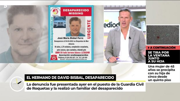 Imagen del hermano desaparecido de David Bisbal en 'Ya es mediodía'. / Telecinco