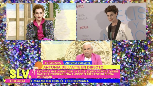 Antonia Dell'Atte en una llamada telefónica con 'Sálvame'. / Telecinco