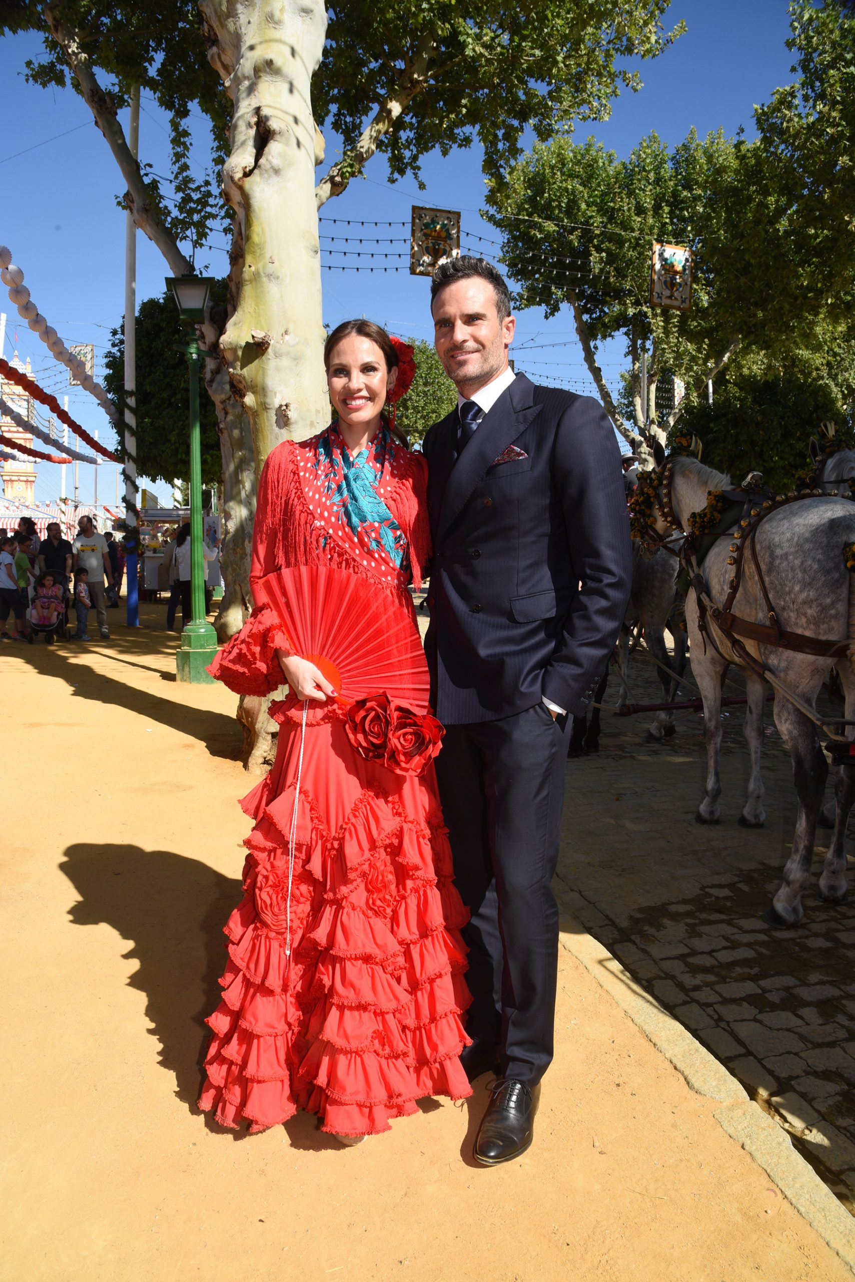 Jessica Bueno y Pablo Marqués en la Feria de Abril. / Gtres