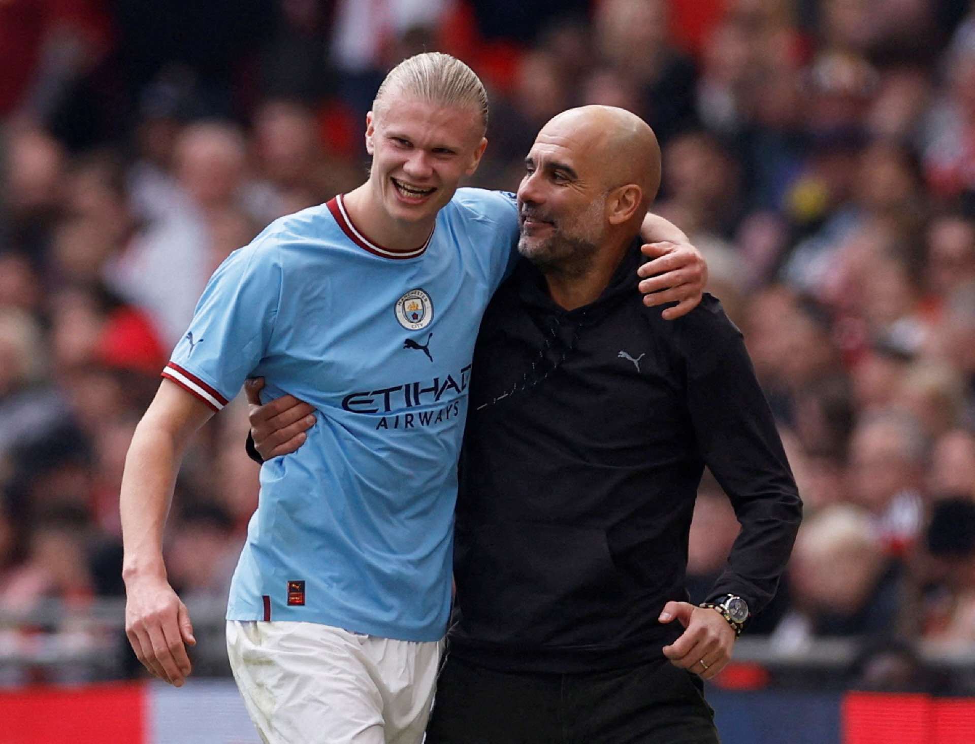 Erling Haaland y Pep Guardiola / Gtres