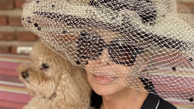 Bibiana Fernández con pamela, gafas de sol y su perro. / Instagram