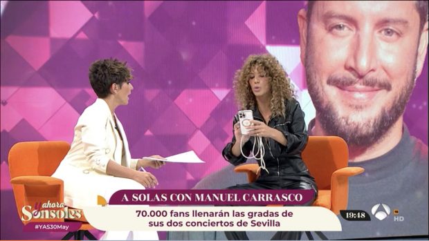 Tamara Gorro y Sonsoles Ónega en el plató de 'Y ahora Sonsoles'. / Antena 3